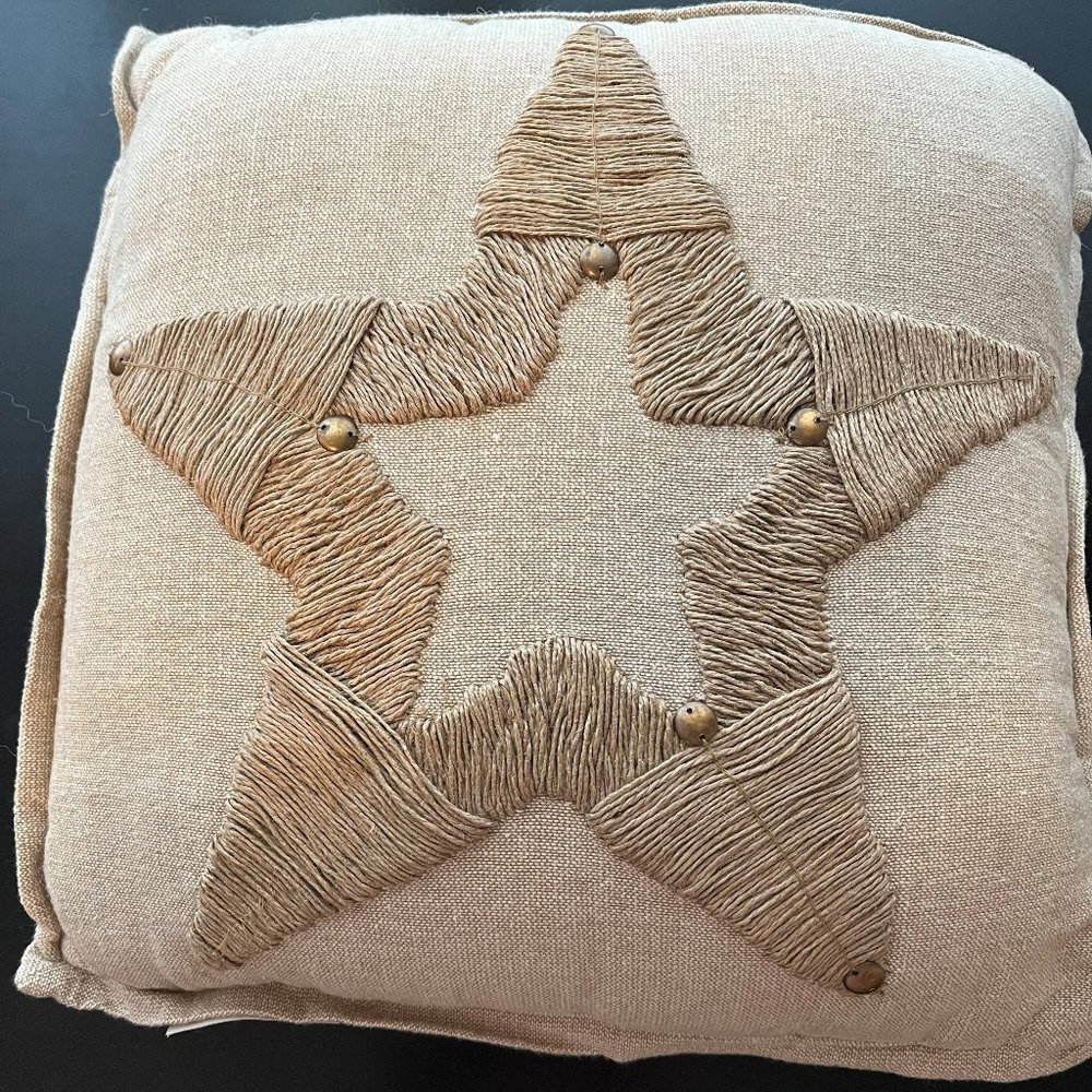 Pottery Barn Christmas Star Embroidered Pillow